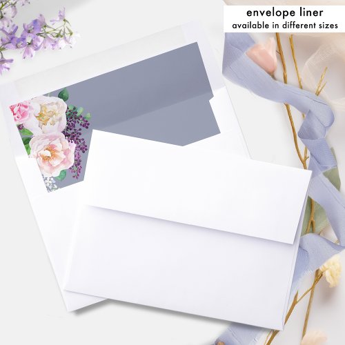 Add_ On Elegant Lavender Watercolor Pastel Floral  Envelope Liner