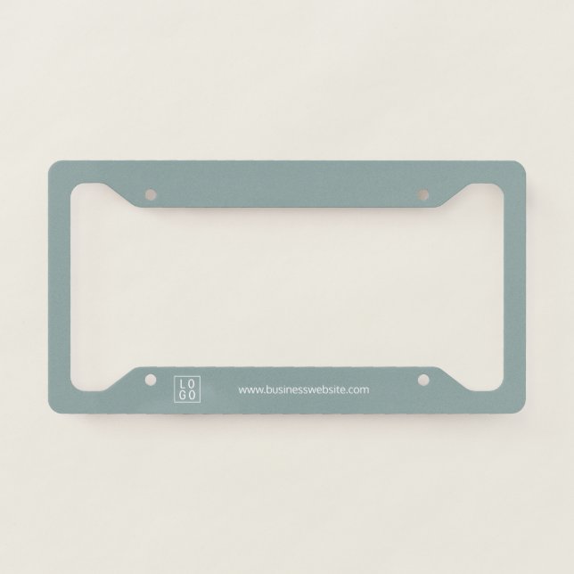 ADD OWN BUSINESS LOGO WEBSITE SAGE GREEN MARKETING LICENSE PLATE FRAME (Front)