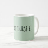 ADD OWN TEXT CUSTOM PRETTY GREEN COLOR COFFEE MUG (Front Right)