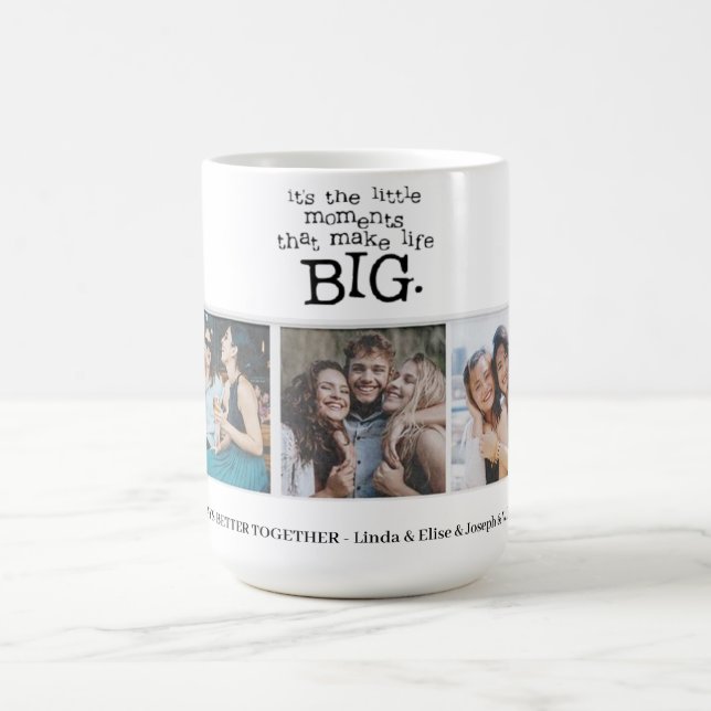   Add Own Text Script  Personalised Photo collage Coffee Mug (Center)