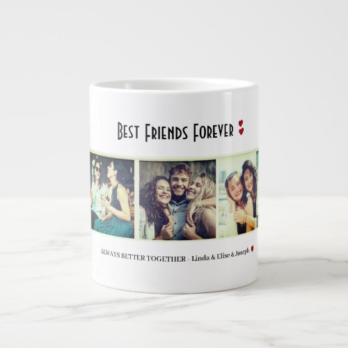 Add Own Text Script Photo Collage Best Friends Cof Giant Coffee Mug