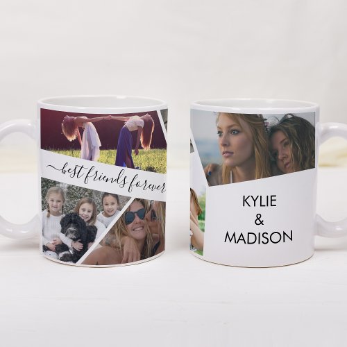 Add Own Text Script Photo Collage Best Friends Coffee Mug
