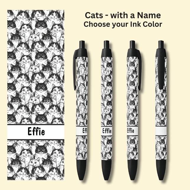 Add Owner or Cat's Name, Cats Illustration Pen (Creator Uploaded)