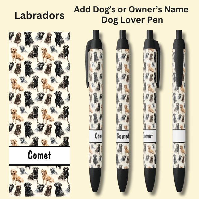 Add Owner's or Dog's Name, Labradors Pen (Creator Uploaded)