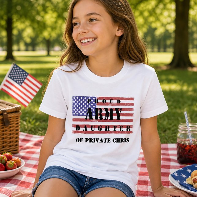 Add Parent's Name Proud Army Daughter Shirt (Add Parent's Name Proud Army Daughter Shirt)