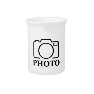 Add Personalized Photo Wedding Modern Cute Elegant Beverage Pitcher