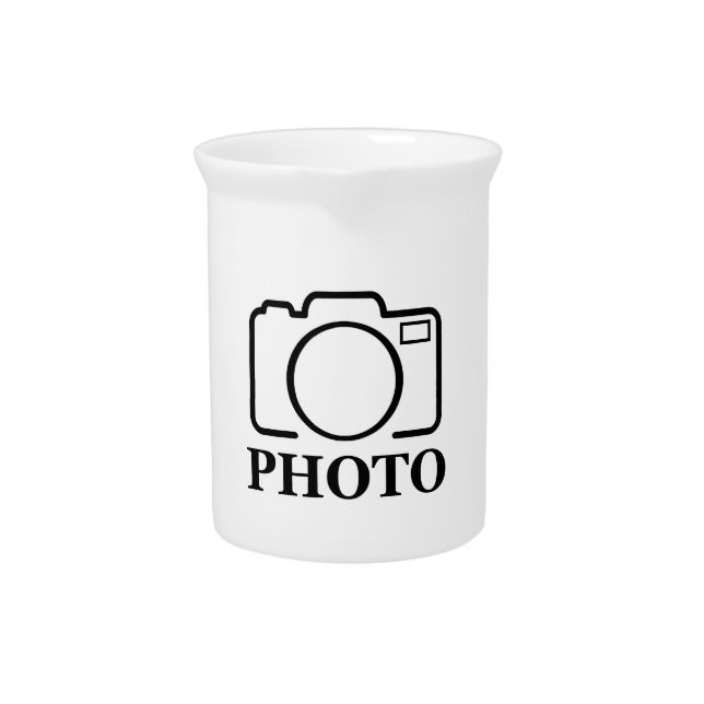 Add Personalized Photo Wedding Modern Cute Elegant Beverage Pitcher (Front)