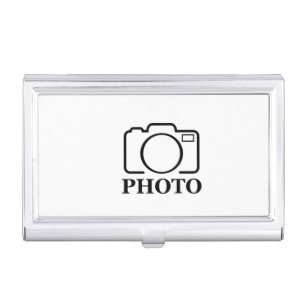 Add Personalized Photo Wedding Modern Cute Elegant Business Card Case