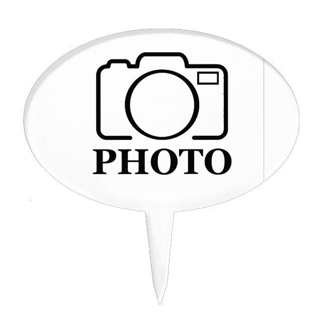 Add Personalized Photo Wedding Modern Cute Elegant Cake Topper (Front)