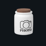 Add Personalized Photo Wedding Modern Cute Elegant Candy Jar<br><div class="desc">You can customize it with your photo,  logo or with your text.  You can place them as you like on the customization page. Modern,  unique,  simple,  or personal,  it's your choice.</div>