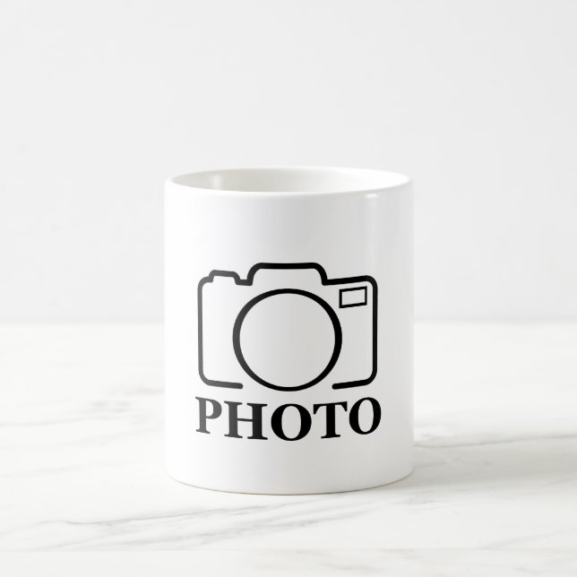 Add Personalized Photo Wedding Modern Cute Elegant Coffee Mug (Center)