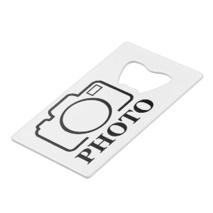 Add Personalized Photo Wedding Modern Cute Elegant Credit Card Bottle Opener