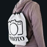 Add Personalized Photo Wedding Modern Cute Elegant Drawstring Bag<br><div class="desc">You can customize it with your photo,  logo or with your text.  You can place them as you like on the customization page. Modern,  unique,  simple,  or personal,  it's your choice.</div>