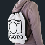 Add Personalized Photo Wedding Modern Cute Elegant Drawstring Bag<br><div class="desc">You can customize it with your photo,  logo or with your text.  You can place them as you like on the customization page. Modern,  unique,  simple,  or personal,  it's your choice.</div>