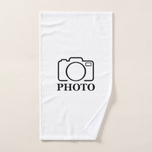 Add Personalized Photo Wedding Modern Cute Elegant Hand Towel