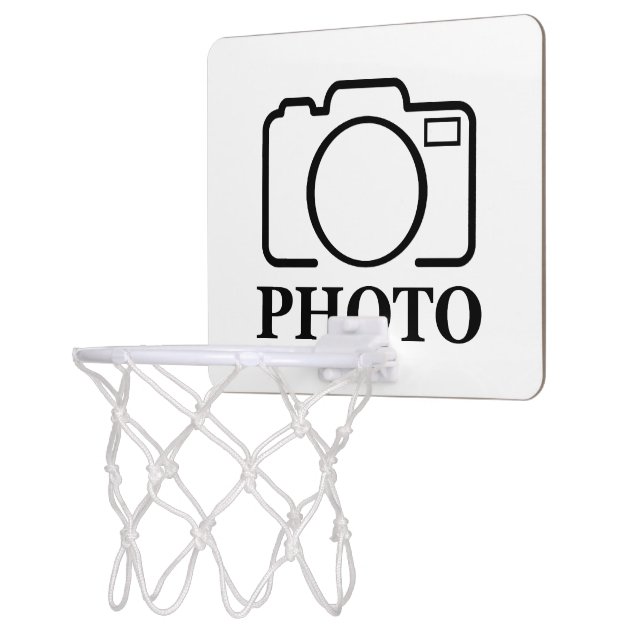 Add Personalized Photo Wedding Modern Cute Elegant Mini Basketball Hoop (Left)