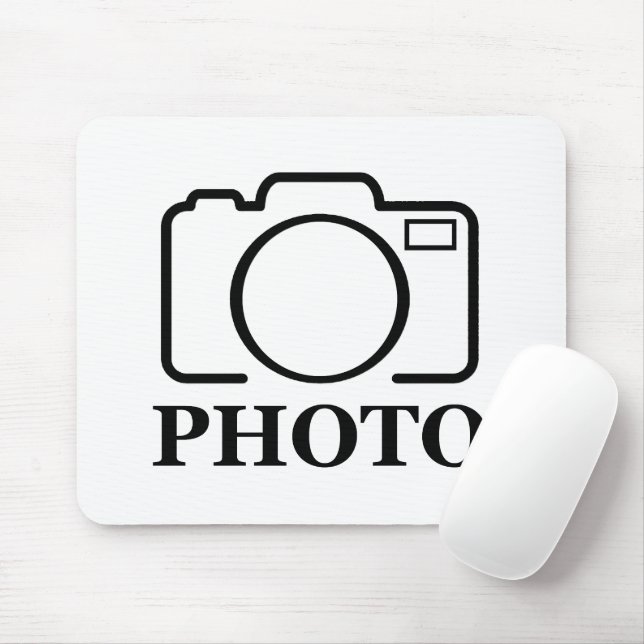 Add Personalized Photo Wedding Modern Cute Elegant Mouse Pad (With Mouse)
