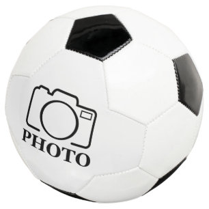 Add Personalized Photo Wedding Modern Cute Elegant Soccer Ball