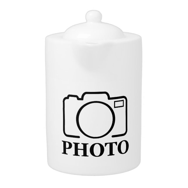 Add Personalized Photo Wedding Modern Cute Elegant Teapot (Front)