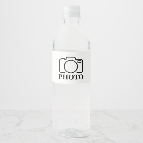 Add Personalized Photo Wedding Modern Cute Elegant Water Bottle Label