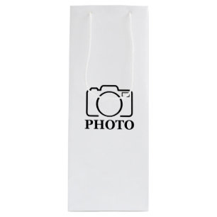 Add Personalized Photo Wedding Modern Cute Elegant Wine Gift Bag