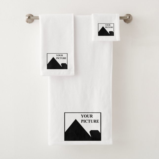 Add Personalized Picture Business Company Name Bath Towel Set (Insitu)