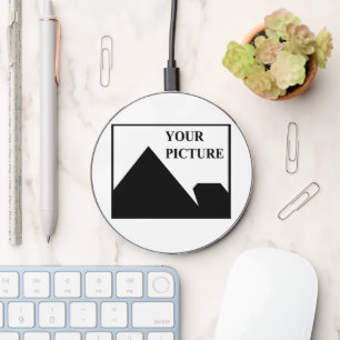 Add Personalized Picture Business Company Name Wireless Charger
