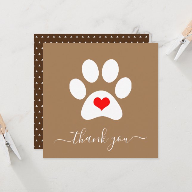 Add Pet Business Logo Thank You Cards (Front/Back In Situ)