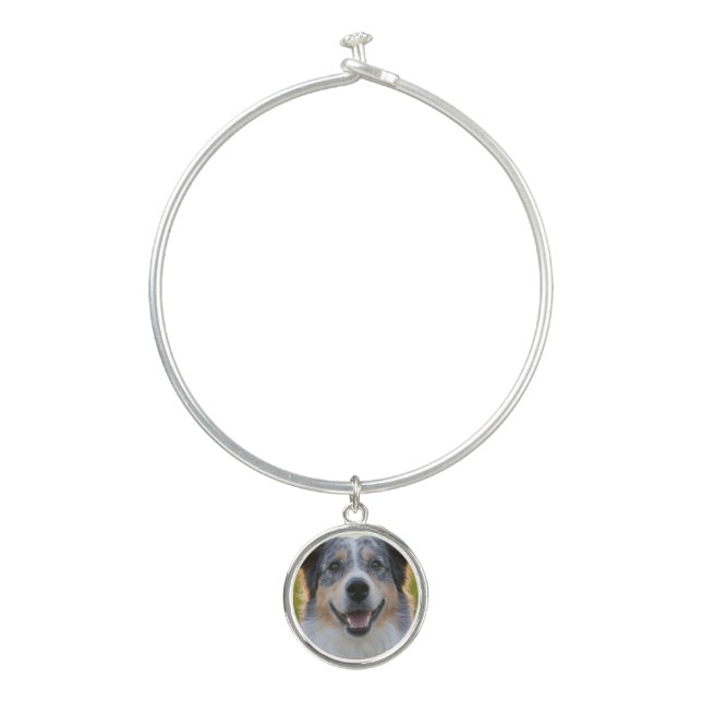 Add Pet Photo Customize Bangle Bracelet (Front)
