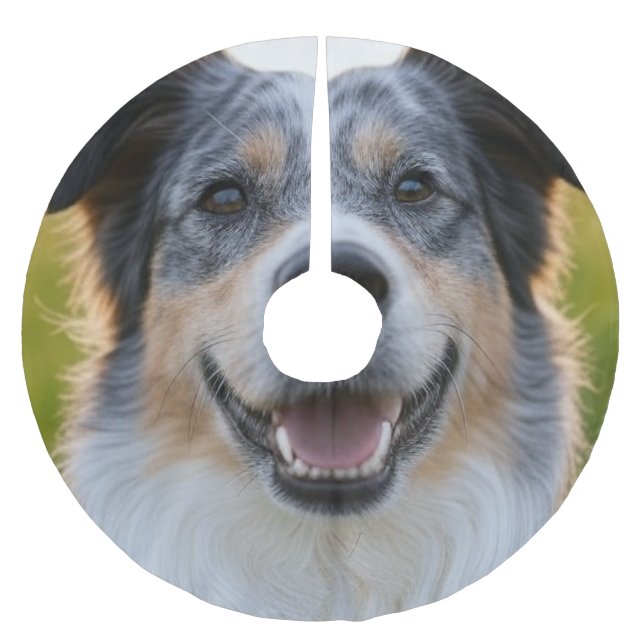 Add Pet Photo Customize Brushed Polyester Tree Skirt (Front)