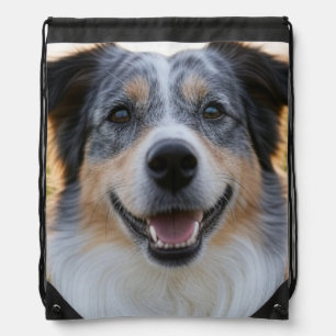 Add Pet Photo Customize Drawstring Bag