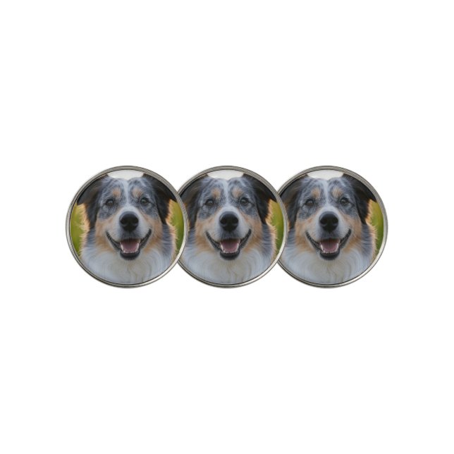 Add Pet Photo Customize Golf Ball Marker (3 Up)