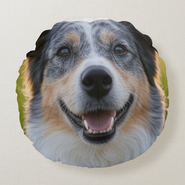 Add Pet Photo Customize Round Pillow (Front)