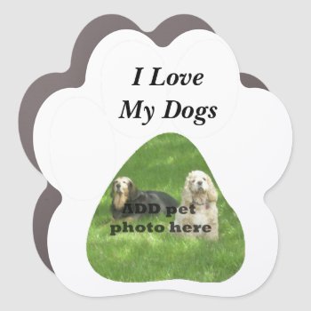 Add Pet Photo I Love My Dog Car Magnet by RenderlyYours at Zazzle