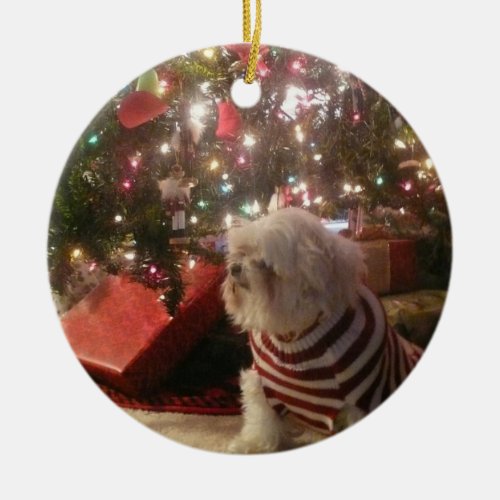 Add pet photoperson Christmas Tree Ornament