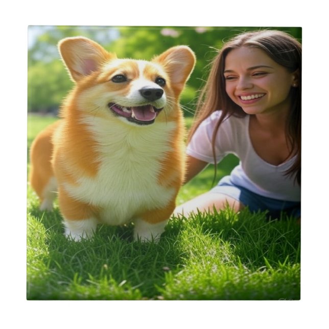 Add Pet Photo Personalize Customize Ceramic Tile (Front)