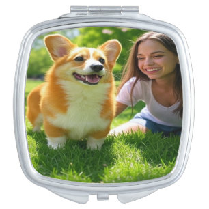 Add Pet Photo Personalize Customize Compact Mirror
