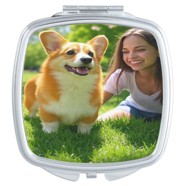Add Pet Photo Personalize Customize Compact Mirror (Front)