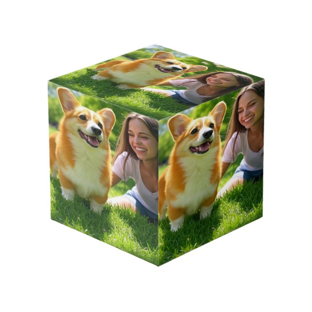 Add Pet Photo Personalize Customize Cube (Front Angled)