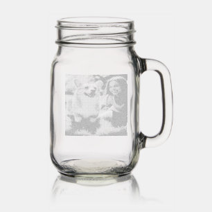 Add Pet Photo Personalize Customize Mason Jar W/ Handle