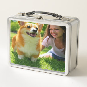 Add Pet Photo Personalize Customize Metal Lunch Box