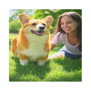 Add Pet Photo Personalize Customize Metal Print