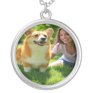 Add Pet Photo Personalize Customize Silver Plated Necklace