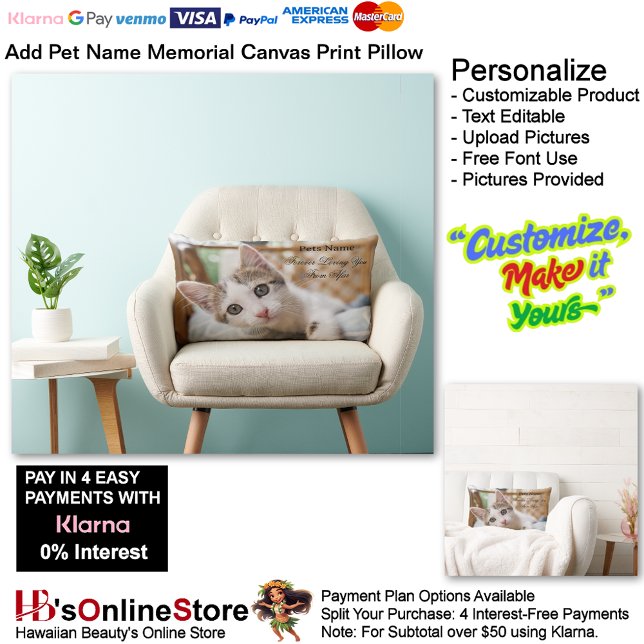 Add Pets Name Picture Forever Loving You From Afar Lumbar Pillow (Add Pet Name Forever Loving You From Afar Memorial Lumbar Pillow.)