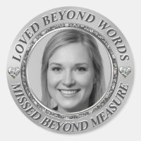 Add Photo and Name  Classic Round Sticker