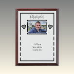 Add photo and name love letter black grey award plaque<br><div class="desc">Keepsake wood wall plaque.
Add a name and photo.
Write your 'love letter' to the one you love,  husband or wife.
For a special occasion / wedding anniversary,  birthday,  or just because... 
Silver,  black and grey.</div>