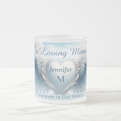Add Photo and Name Memorial Frosted Glass Coffee Mug