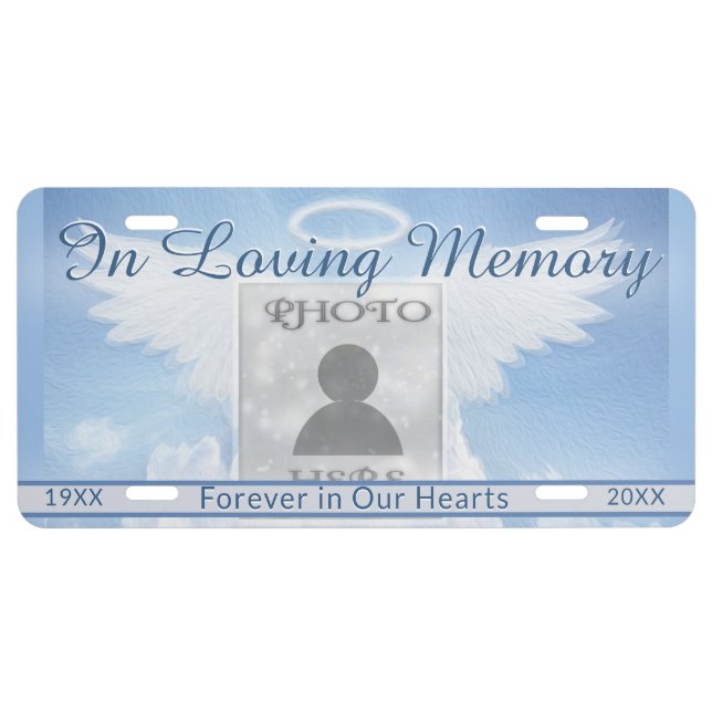 Add Photo and Name | Memorial License Plate (Front)