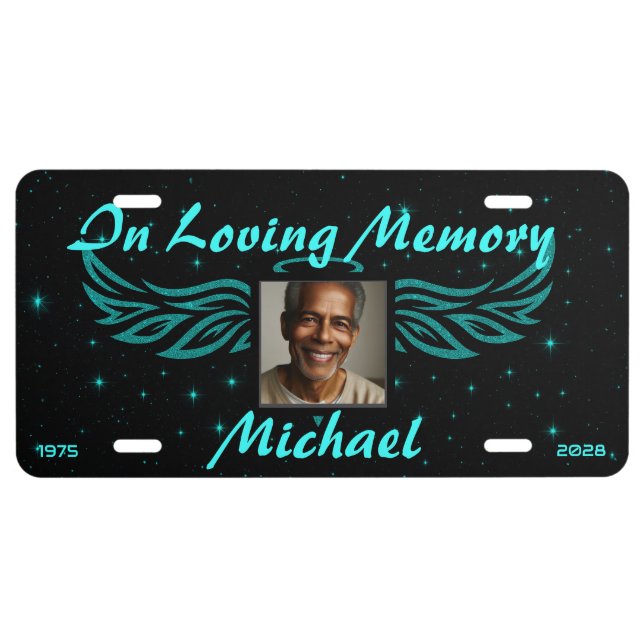 Add Photo and Name | Memorial License Plate (Front)