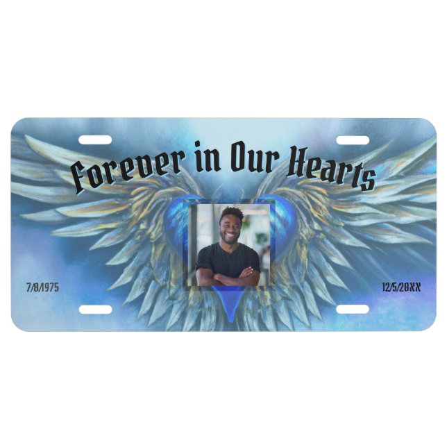 Add Photo and Name | Memorial License Plate (Front)